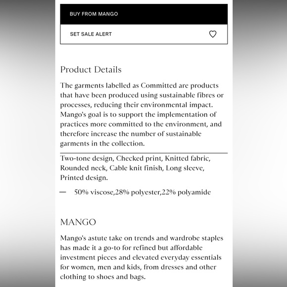 Mango Women’s Brown and White Checks Knitted Sweater - Picture 9 of 14